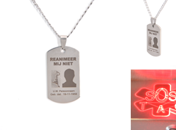 niet reanimeren hanger klein (112c) zonder qrcode